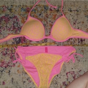 Victoria's secret neon animal print halter bikini